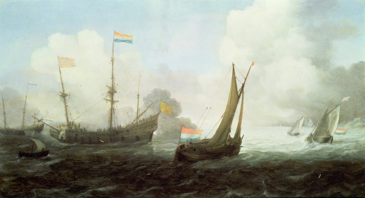 Sotamies ampumassa tervehdystä, 1600-luku tekijältä Jan Porcellis
