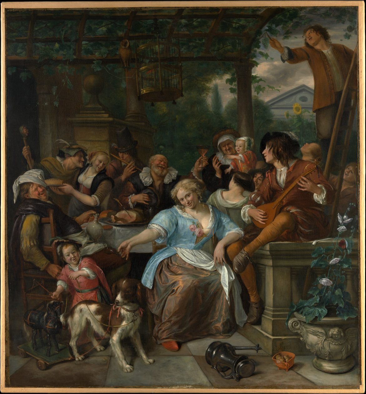 Iloinen seura terassilla tekijältä Jan Havickszoon Steen