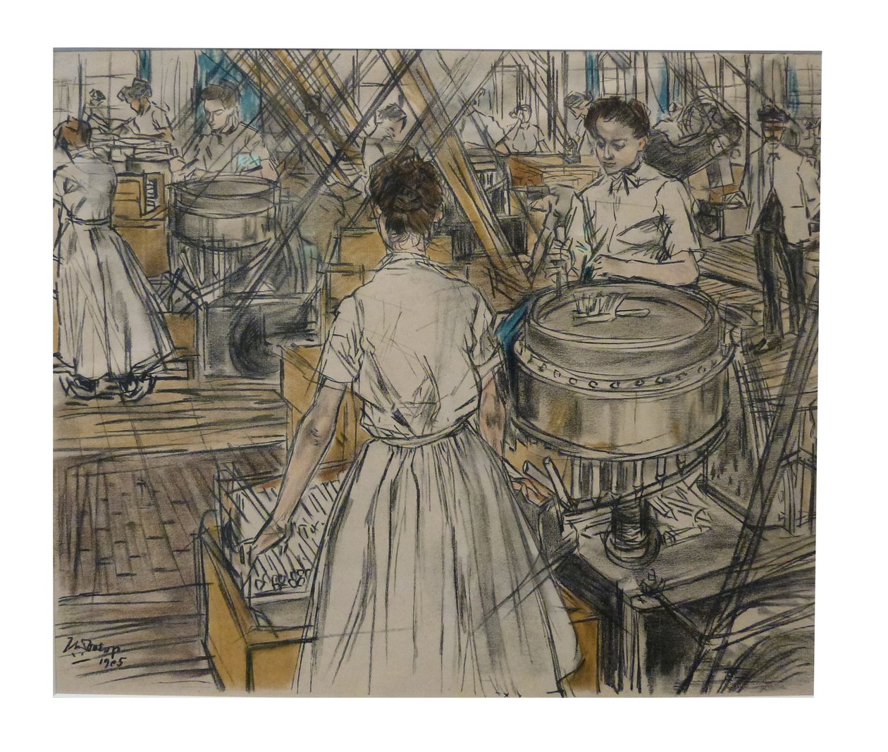 Rogneerkamer 1 on 12 lithos die Toorop maakte over de fabricage van kaarsenn tekijältä Jan Toorop