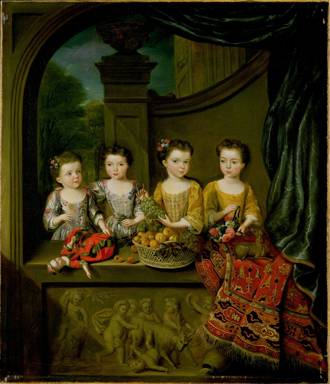 Sir Matthew Deckerin tyttärien muotokuva, Bt., 1718 tekijältä Jan Van Meyer
