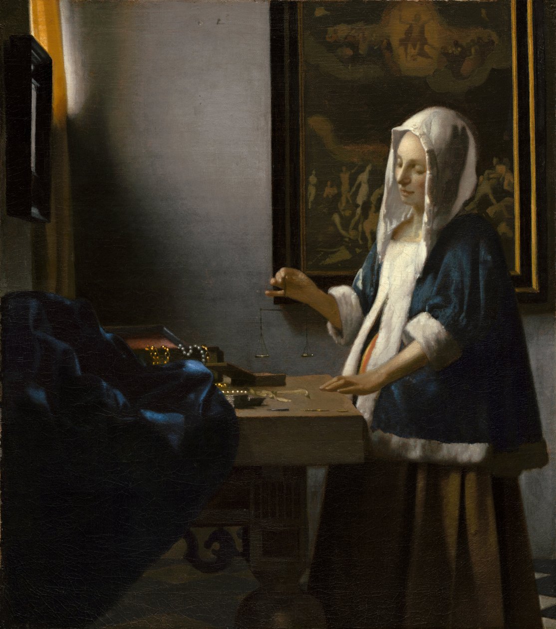 Nainen, jolla on tasapaino tekijältä Jan Vermeer van Delft