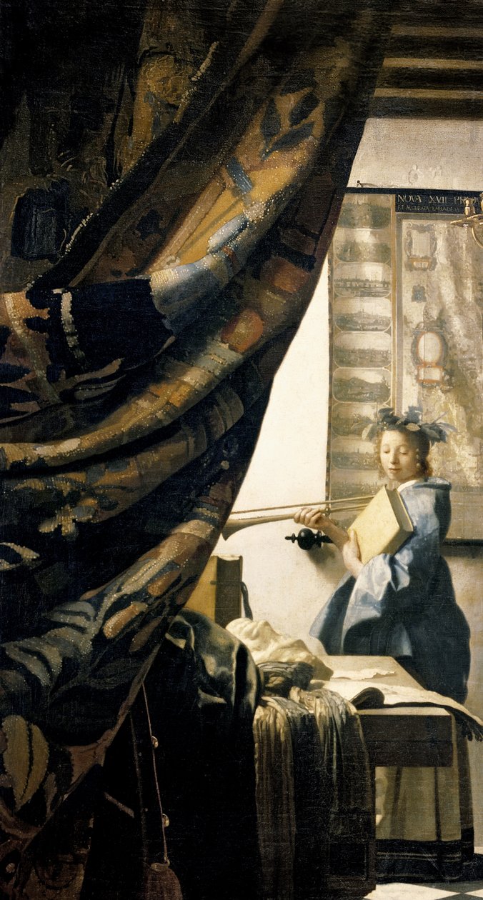 Taiteilijan työhuone, n.1665-66 öljy kankaalle yksityiskohta 408:sta tekijältä Jan Vermeer van Delft