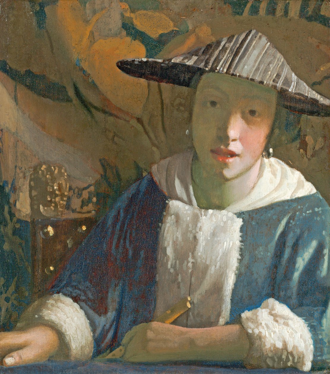 Nuori tyttö huilulla, n. 1665-1670 tekijältä Jan Vermeer van Delft