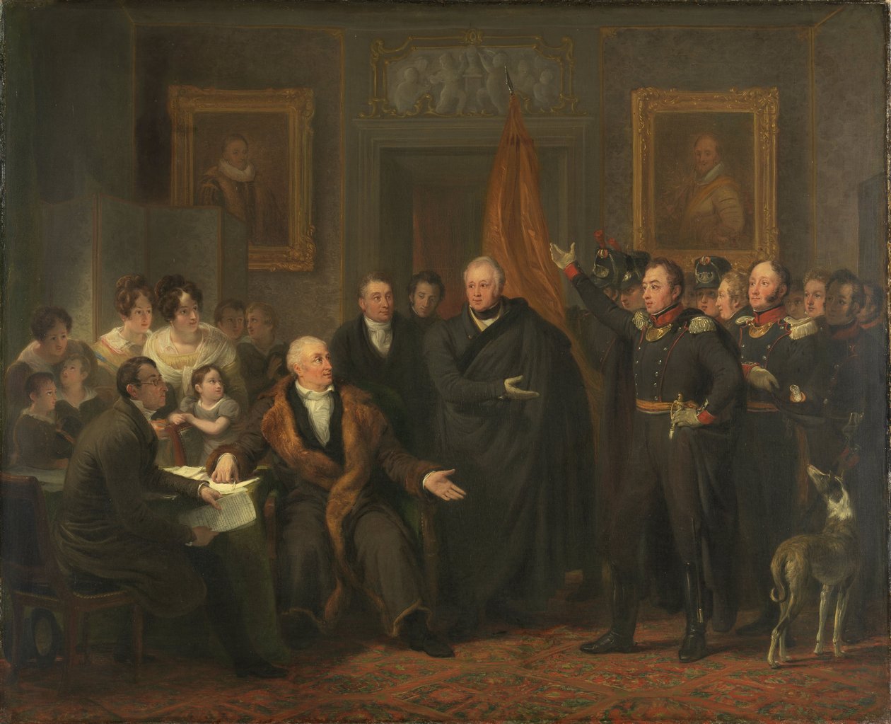 Triumviraatti ottaa vallan oranssin prinssin nimissä, 21. marraskuuta 1813, n. 1828 tekijältä Jan Willem Pieneman