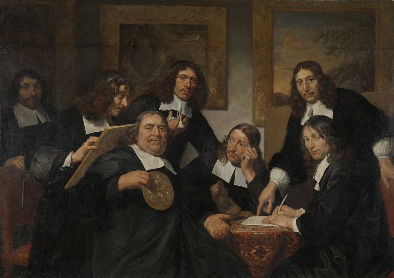 Pyhän Luukkaan killan kuvernöörit, Haarlem, 1675 tekijältä Jan de Bray  