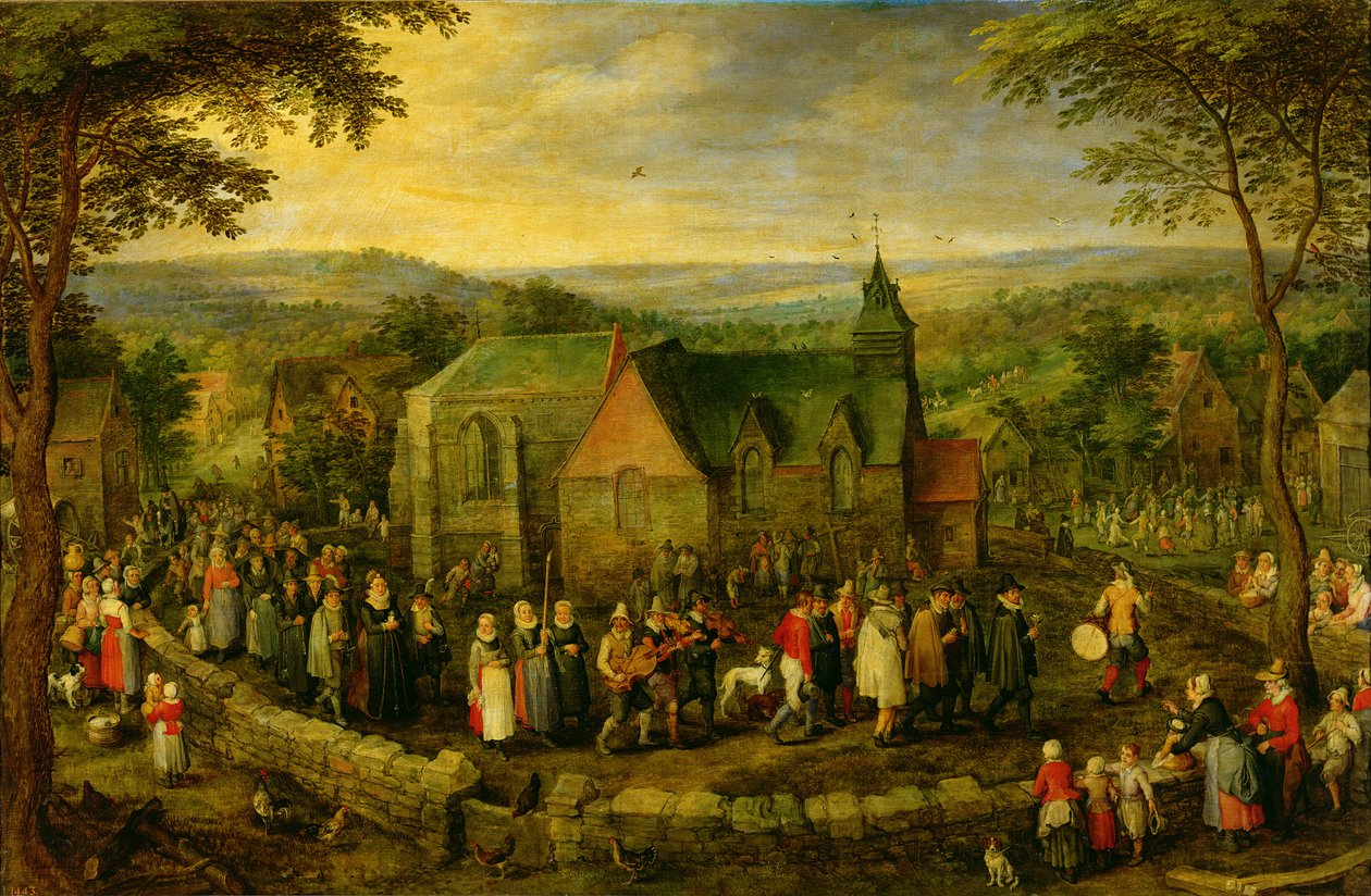 Maalaiselämää hääkohtauksen kanssa tekijältä Jan the Elder Brueghel