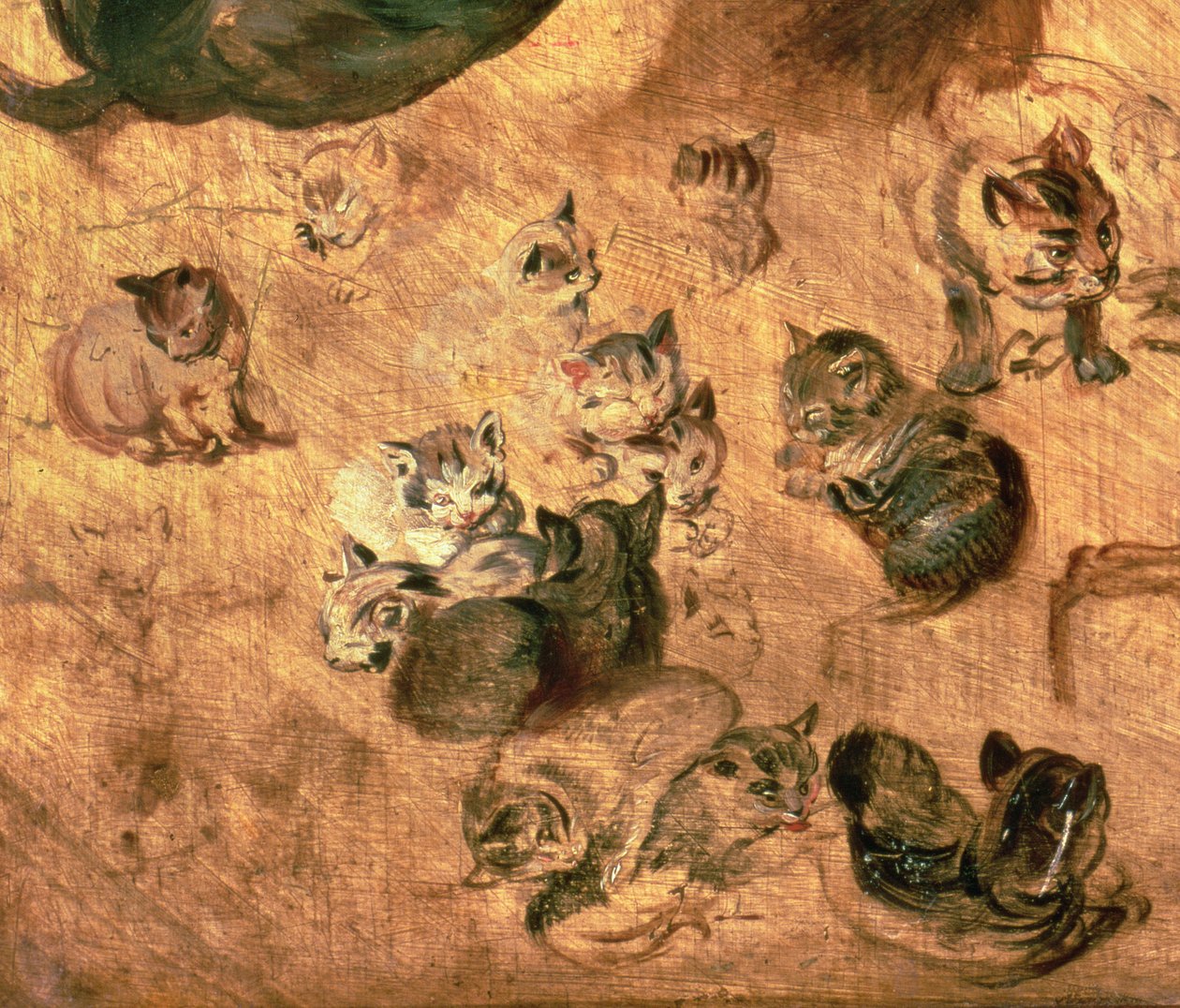 Kissojen tutkimus, 1616 (yksityiskohta 65879) tekijältä Jan the Elder Brueghel