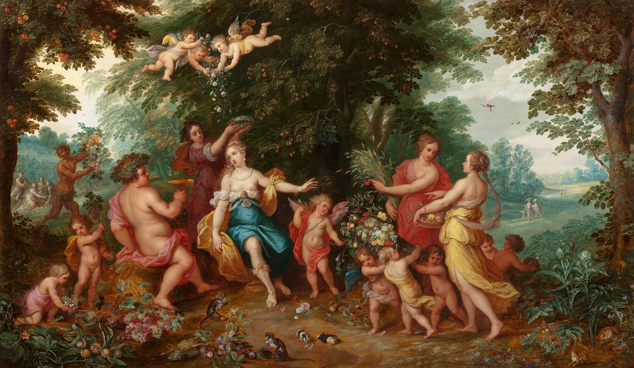 Rikkauden vertauskuvallisuus tekijältä Jan the Younger and Francken or Franck, Ambrosius II Brueghel