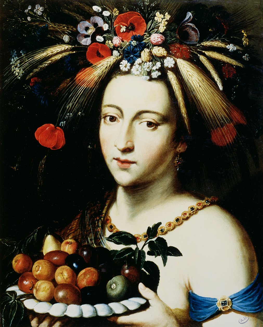 Ceres, runsauden jumalatar, 1600-luku (öljy kuparille). tekijältä Jan Brueghel the Younger
