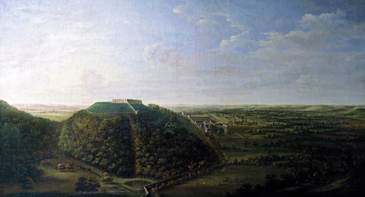 Näkymä Belvoirin linnalle, 1744 tekijältä Jan the Younger Griffier