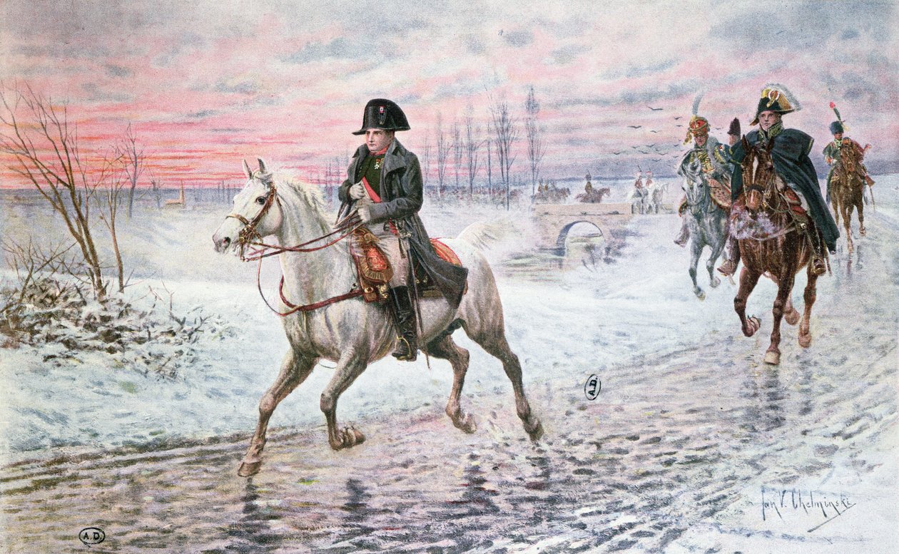 Napoleon vetäytymässä Moskovasta vuonna 1812 tekijältä Jan van Chelminski
