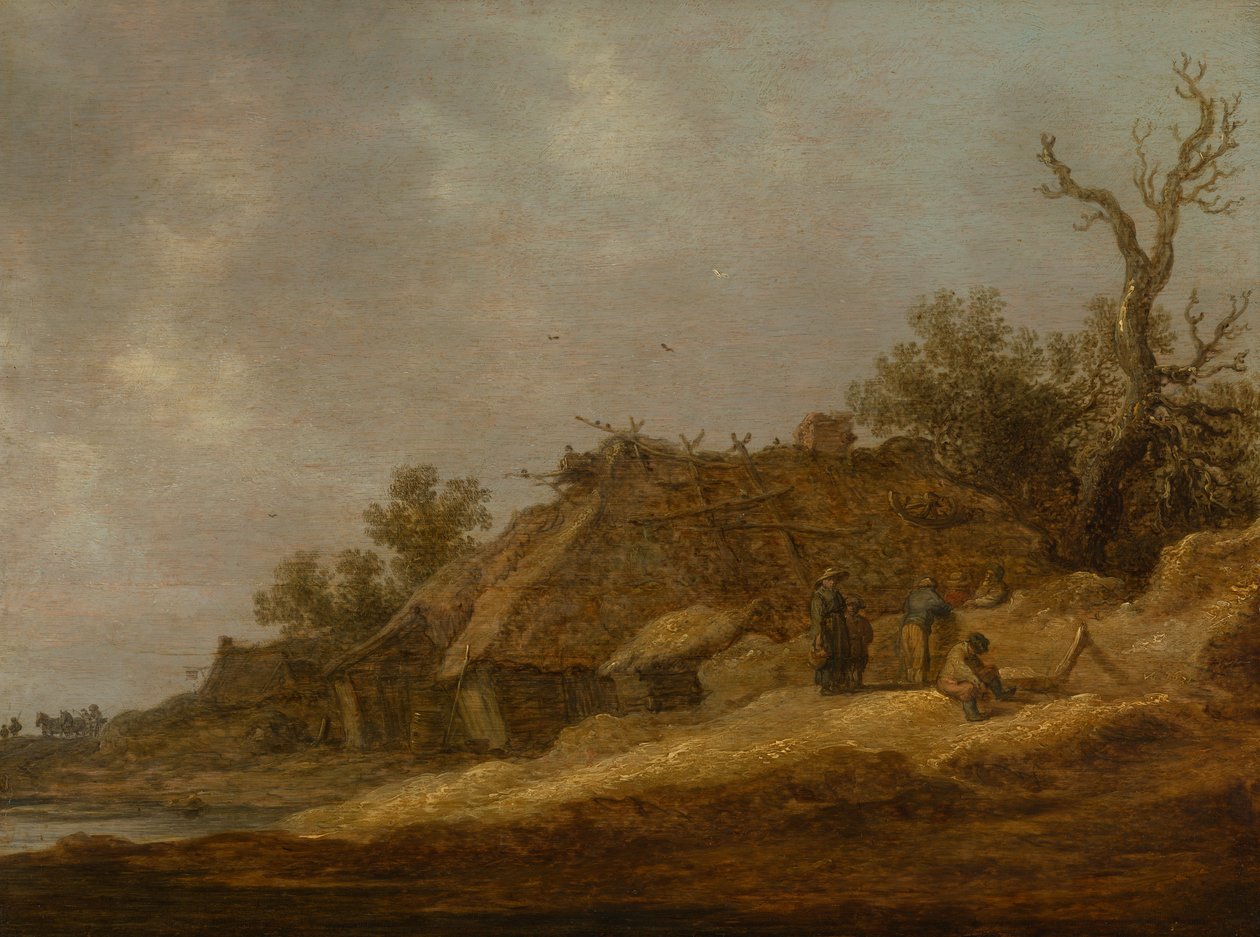 Landvolk bij een vervallen boerderij tekijältä Jan Josephsz van Goyen