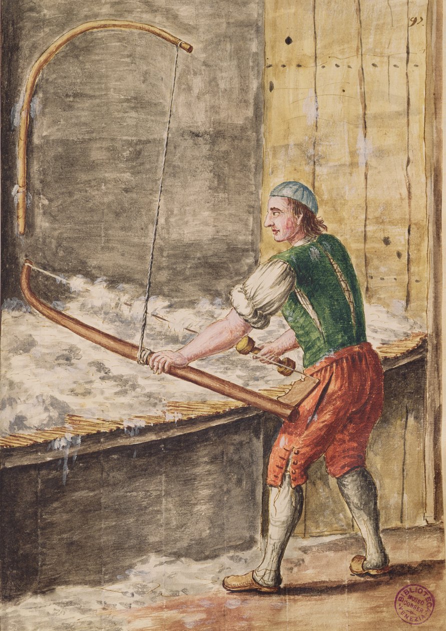 Spinning Cotton (kynä, muste ja wc paperilla) tekijältä Jan van Grevenbroeck