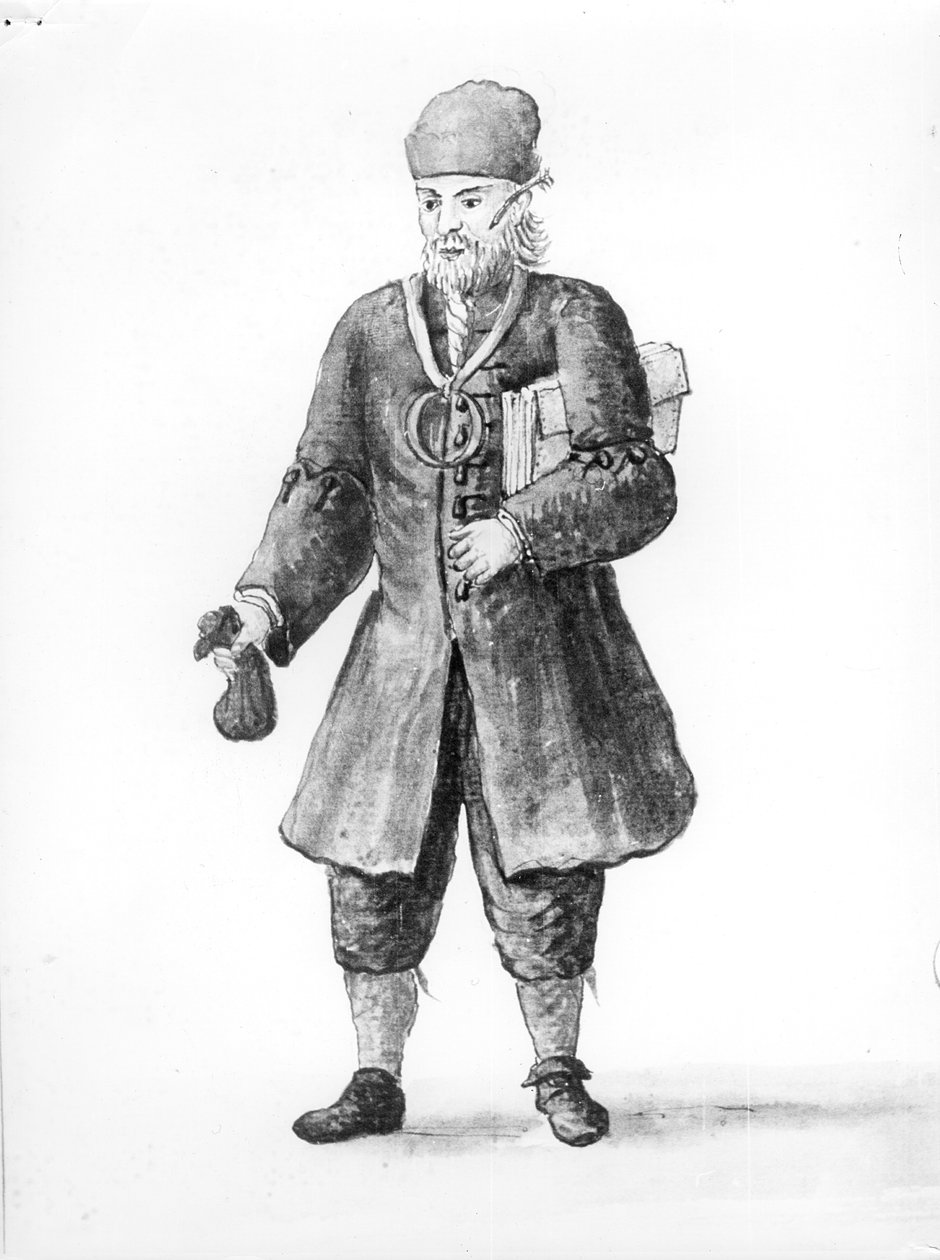 Juutalainen mies, Marco Alpron, teoksesta The Clothes of the Venetsia (katso liiteteksti luvusta 188190) tekijältä Jan van Grevenbroeck