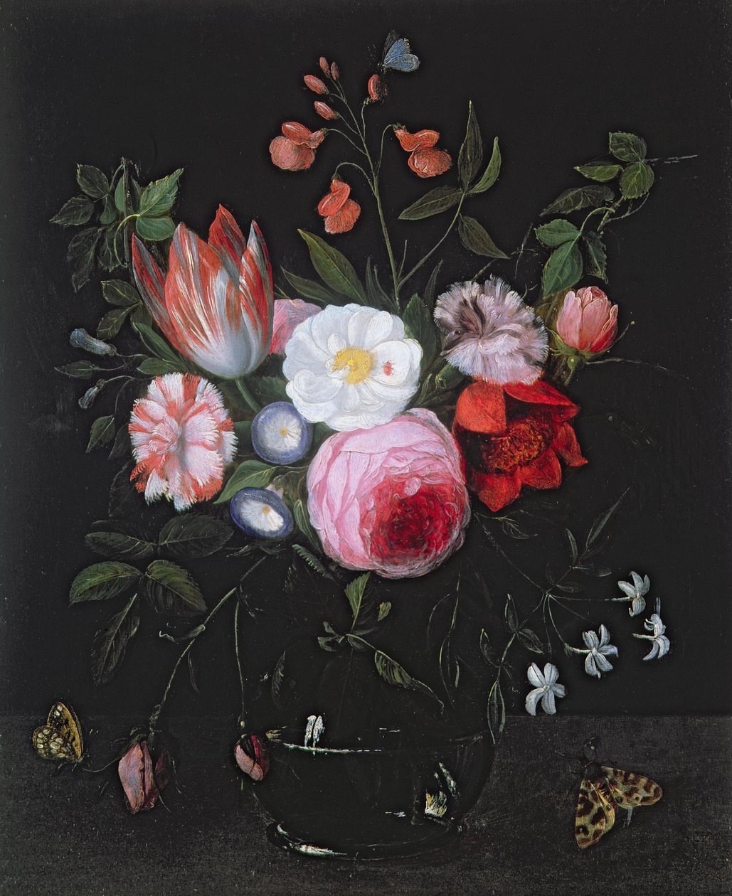 Kevätkukkia lasimaljakossa, 1600-luku tekijältä Jan van Kessel the Elder