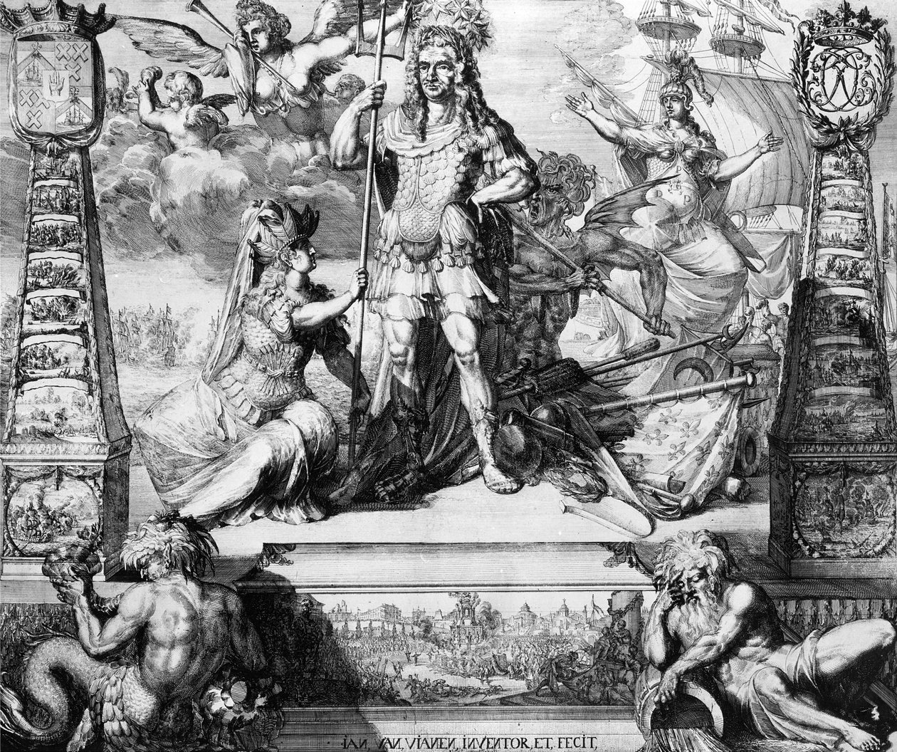 Allegorinen muotokuva Cornelis Trompista, 1688 tekijältä Jan van Vianen