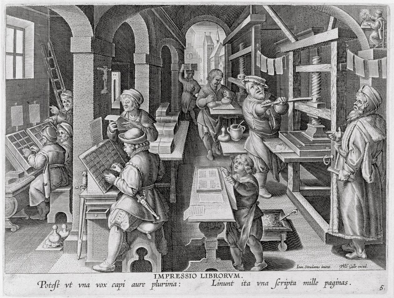 Philip Gallen (1537-1612) kaivertama Nova Repertan (Uudet löydöt) levy 5 n. 1600 tekijältä Jan van der Straet
