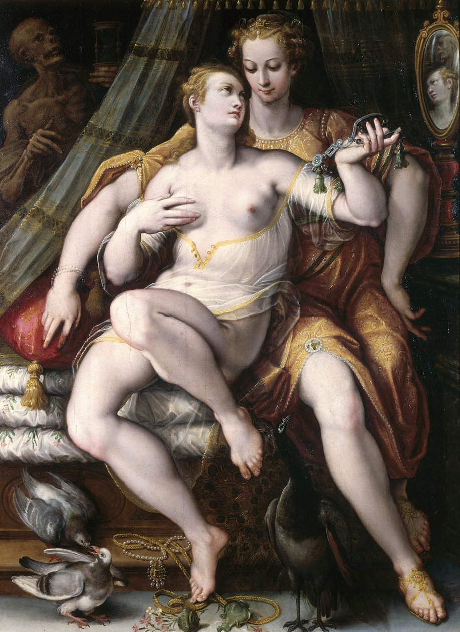 Turhamaisuus, vaatimattomuus ja kuolema, 1569 tekijältä Jan van der Straet