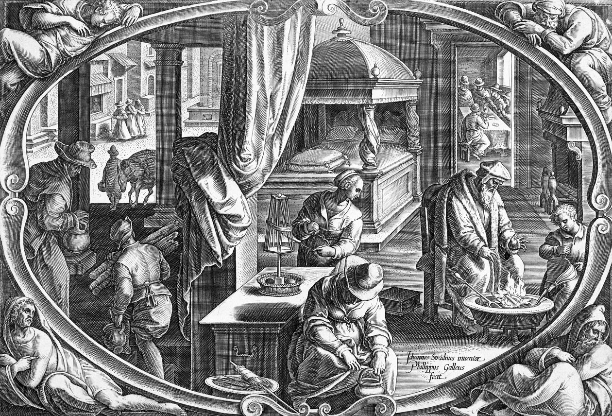 Winter, kaiverrus Philip Galle, n. 1580 tekijältä Jan van der Straet