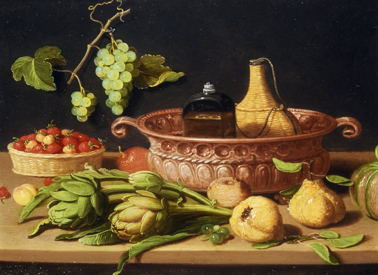 Asetelma artisokkien kanssa (öljy kuparille) tekijältä Jan van Kessel the Elder