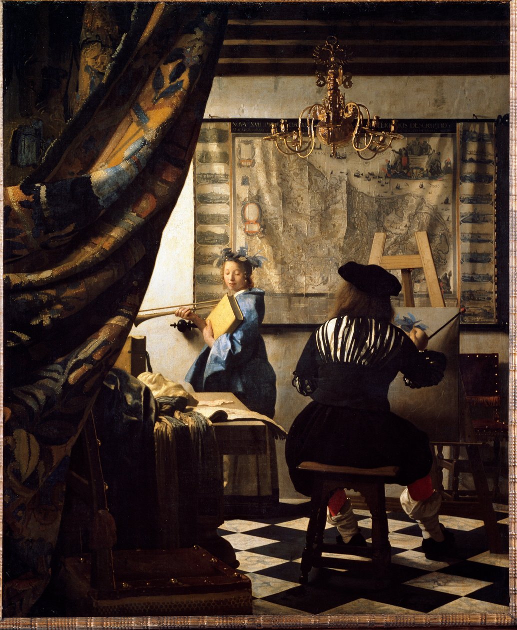 Maalaustaide tai maalari ateljeessaan tekijältä Jan (1632 75) Vermeer