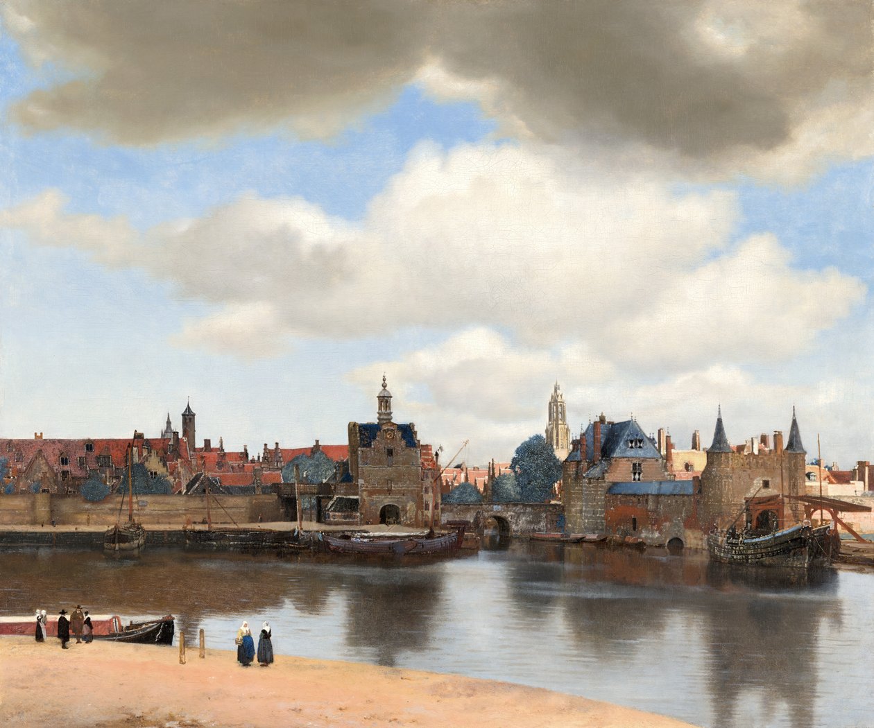 Näkymä Delftistä, n. 1660-61 (öljy kankaalle) tekijältä Johannes Vermeer