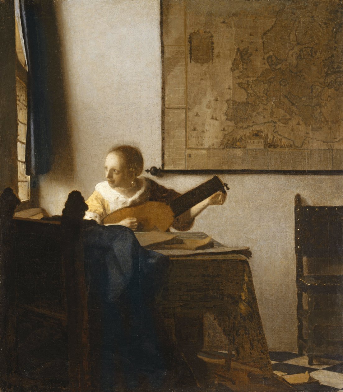 Nainen luutulla, n. 1662-1663 (öljy kankaalle) tekijältä Johannes Vermeer