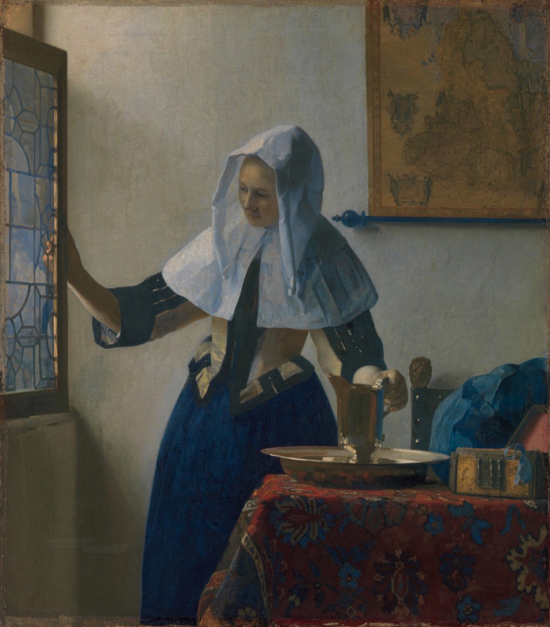 Nuori nainen vesikannulla, n. 1662 (öljy kankaalle) tekijältä Johannes Vermeer