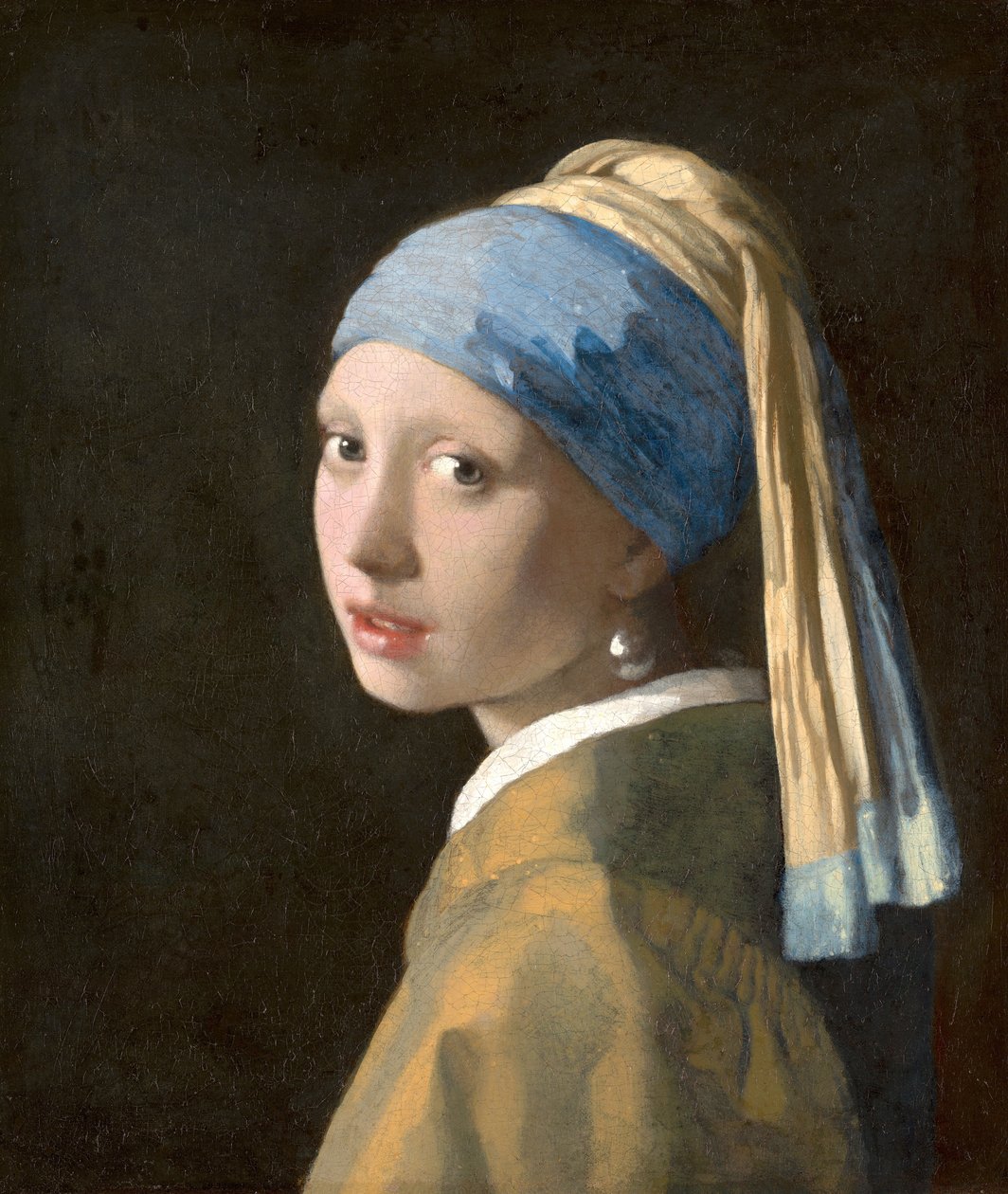 Tyttö helmikorvakorulla, n. 1665-6 (öljy kankaalle) tekijältä Johannes Vermeer