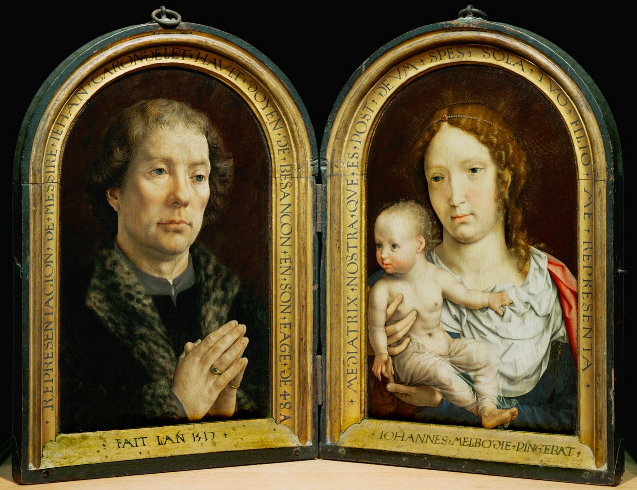 Carondelet-diptyykki. Vasen: Jean Carondelet ... tekijältä Jan (c.1472 c.1533) Gossaert