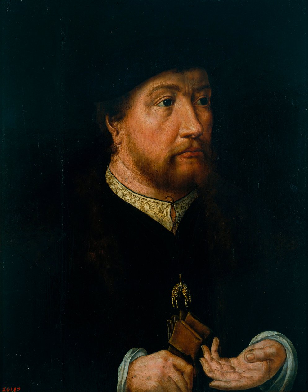 Henrik III Nassau Bredasta (Nassau-Breda) (1483-1538) - Henrik III Nassau-Bredasta - Jan Gossaertin (tai Gossartin maalaus, dit Mabuse) (n. 1478-1532) - noin 1531 - Öljy puulle - 44x3 - Katalonian kansallinen taidemuseo, Barcelona tekijältä Jan (c.1472 c.1533) Gossaert