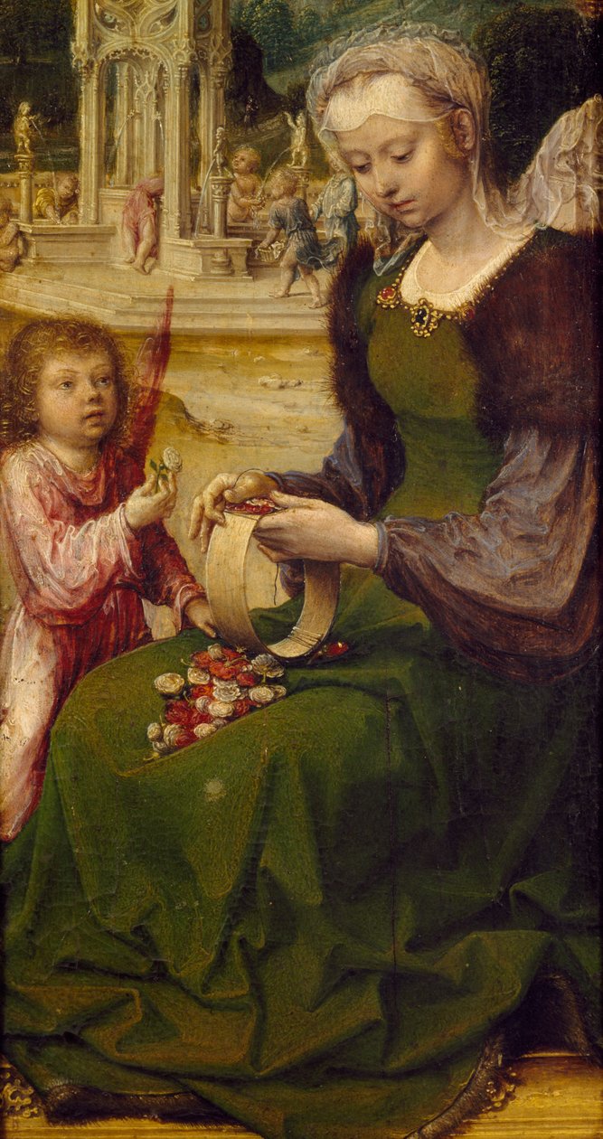 St Catherine, yksityiskohta Malvagna Triptyykin oikeasta paneelista, oikealta tekijältä Jan (c.1472 c.1533) Gossaert