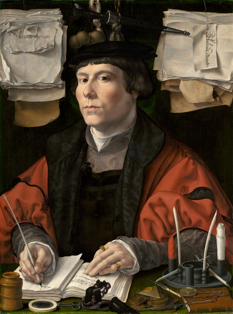 Kauppiaan muotokuva, n. 1530 (öljy paneelille) tekijältä Jan (c.1472 c.1533) Gossaert