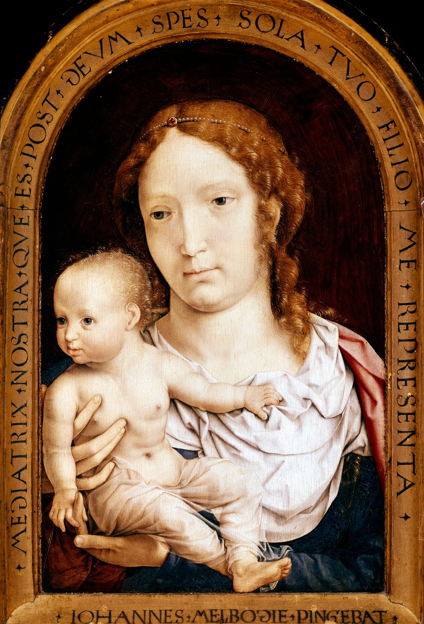 Neitsyt lapsen kanssa. Carondelet diptyykki (öljy paneelissa tekijältä Jan (c.1472 c.1533) Gossaert