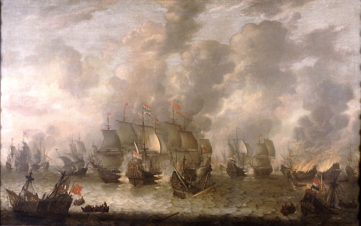 Scheveningenin taistelu, 31. heinäkuuta 1653, noin 1654 (öljy kankaalle). tekijältä Jan Abrahamsz. Beerstraaten