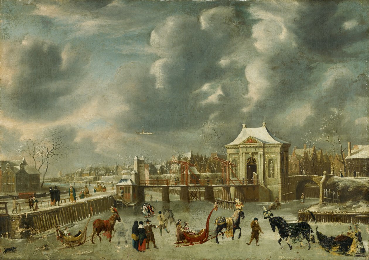 Heiligewegpoort talvella tekijältä Jan Abrahamsz. Beerstraten