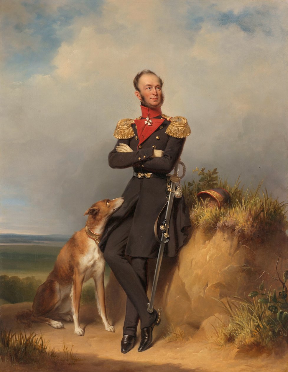 Alankomaiden kuninkaan Vilhelm II:n muotokuva Willem II:n muotokuva (1792-1849) tekijältä Jan Adam Kruseman
