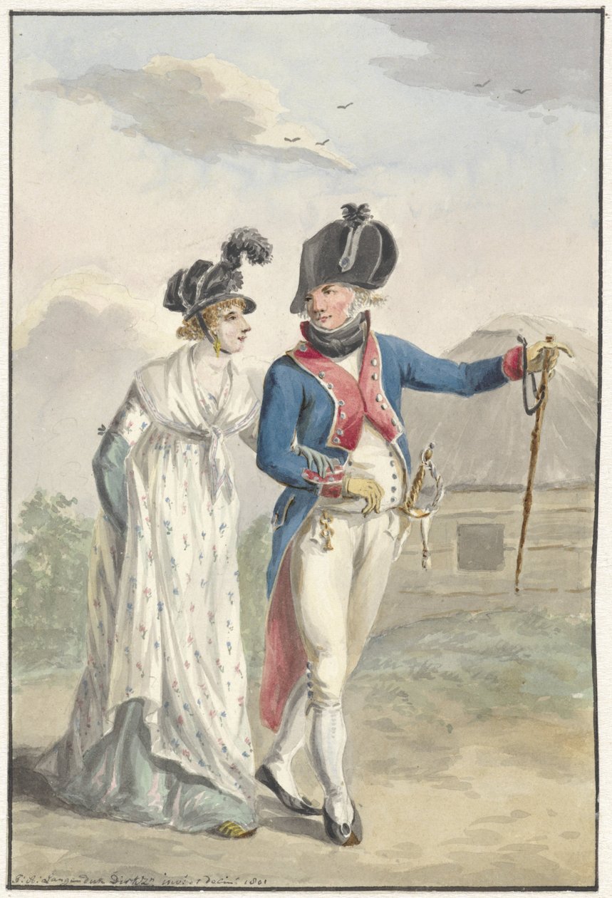 Bataan upseeri 1. puoliskolla, 1801 tekijältä Jan Anthonie Langendijk Dzn