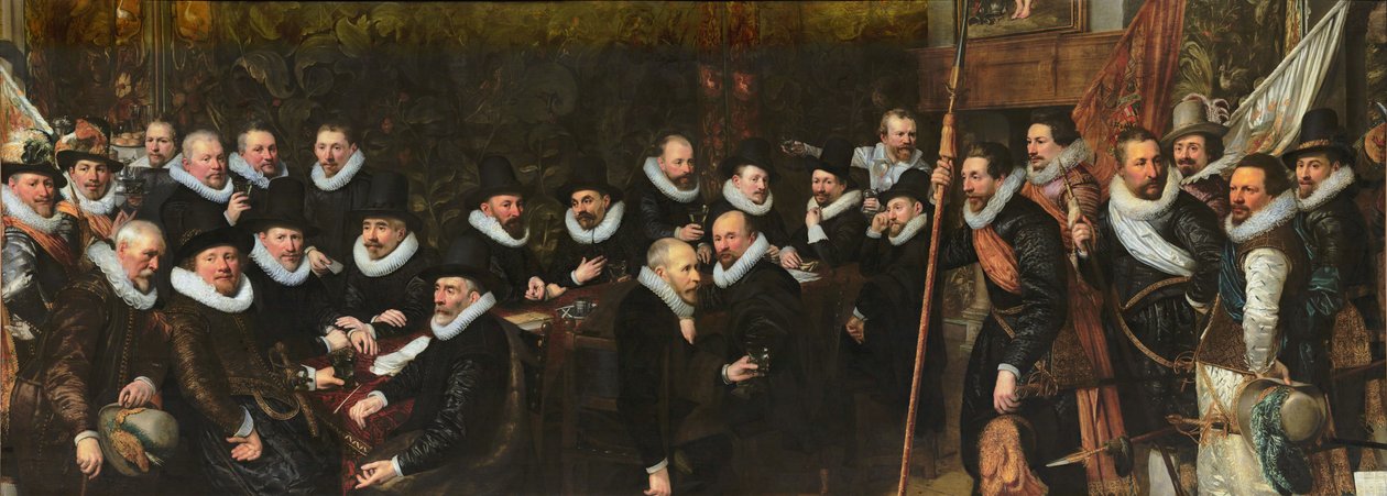 Haagin kunnan järjestämä kansalaisvartijan vastaanotto Saint Sebastianin alueella, 1618 tekijältä Jan Anthonisz Ravesteyn van