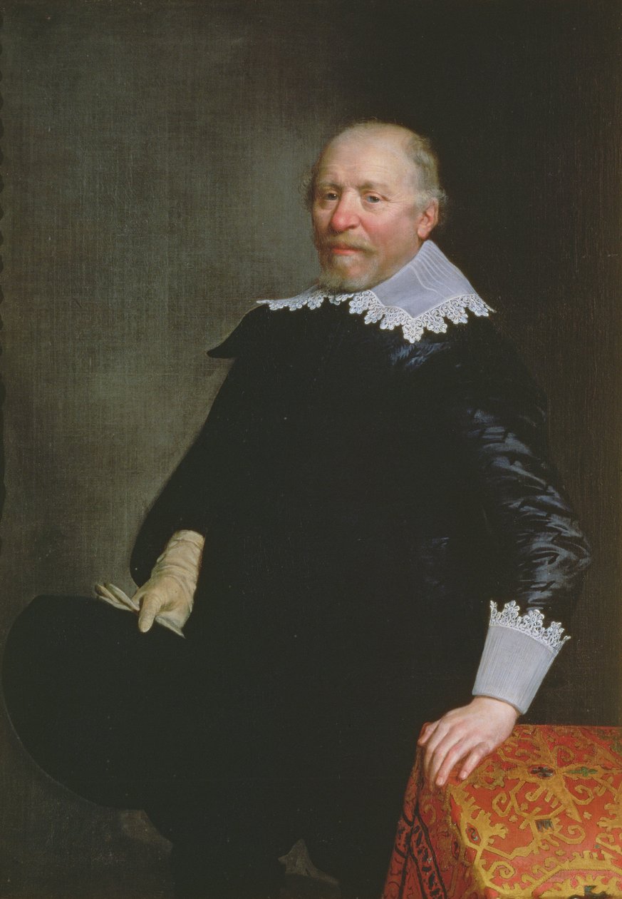 Muotokuva Daniel Heinsiuksesta (1580-1655), hollantilainen klassikkotutkija ja runoilija tekijältä Jan Anthonisz. van Ravesteyn
