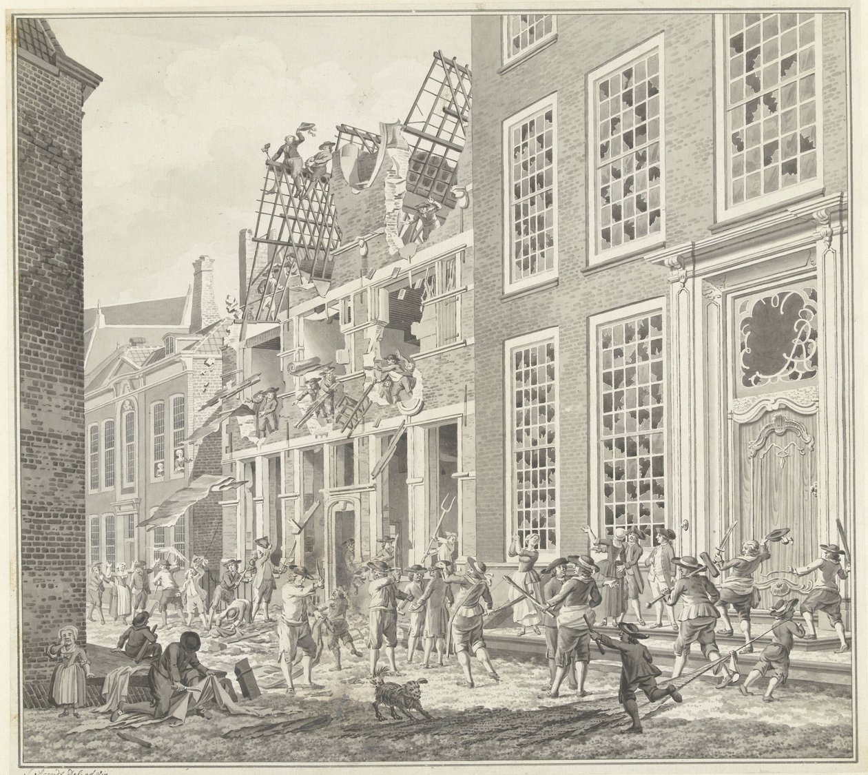 Lucas van Steveninckin talon ryöstö, 1787 tekijältä Jan Arends (signed by artist)