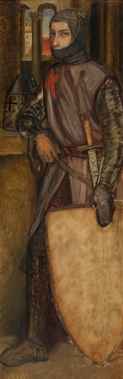Godfrey of Bouillon (öljy paneelissa) tekijältä Jan August Hendrik Baron Leys