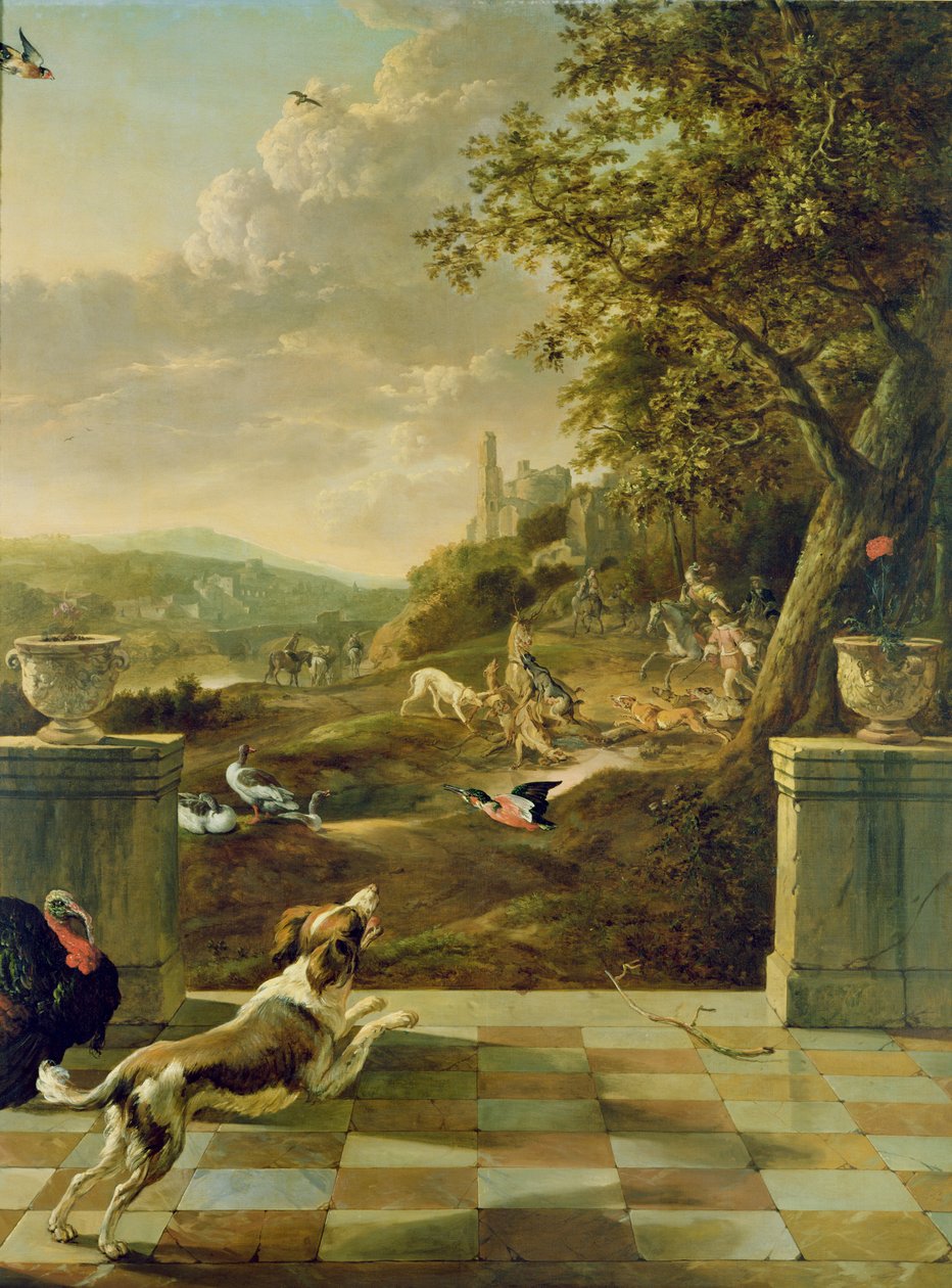 Metsästyskohtaus tekijältä Jan Baptist Weenix