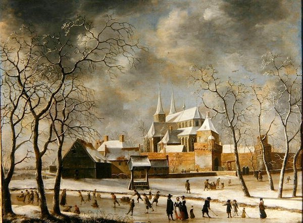 Deventerin kaupunki (öljy kankaalle) tekijältä Jan Beerstraten
