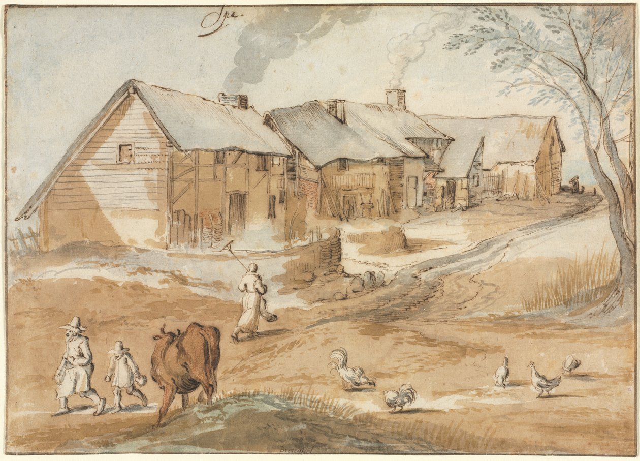 Näkymä kylpylään, c. 1619. tekijältä Jan Brueghel the Elder