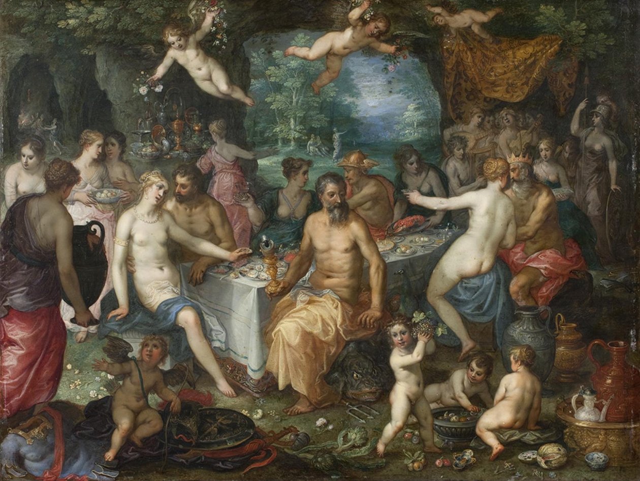 Jumalten juhla. Peleuksen ja Thetisin häät tekijältä Jan Brueghel d.Æ.