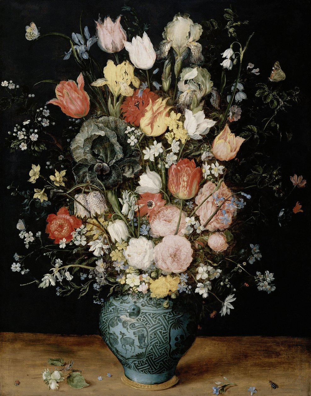 Kukat sinisessä maljakossa, n. 1608. tekijältä Jan Brueghel the Elder