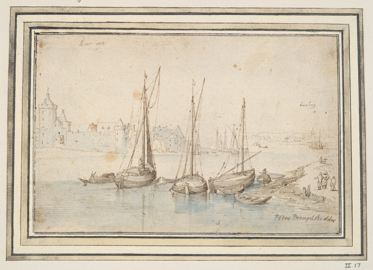 Näkymä Ruhrortiin ja Duisburgiin tekijältä Jan Brueghel the Elder