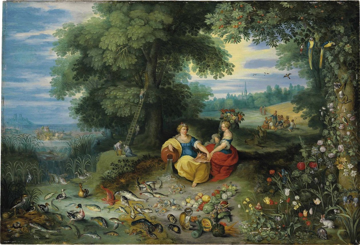 Allegoria vedestä ja maasta tekijältä Jan Brueghel the Younger