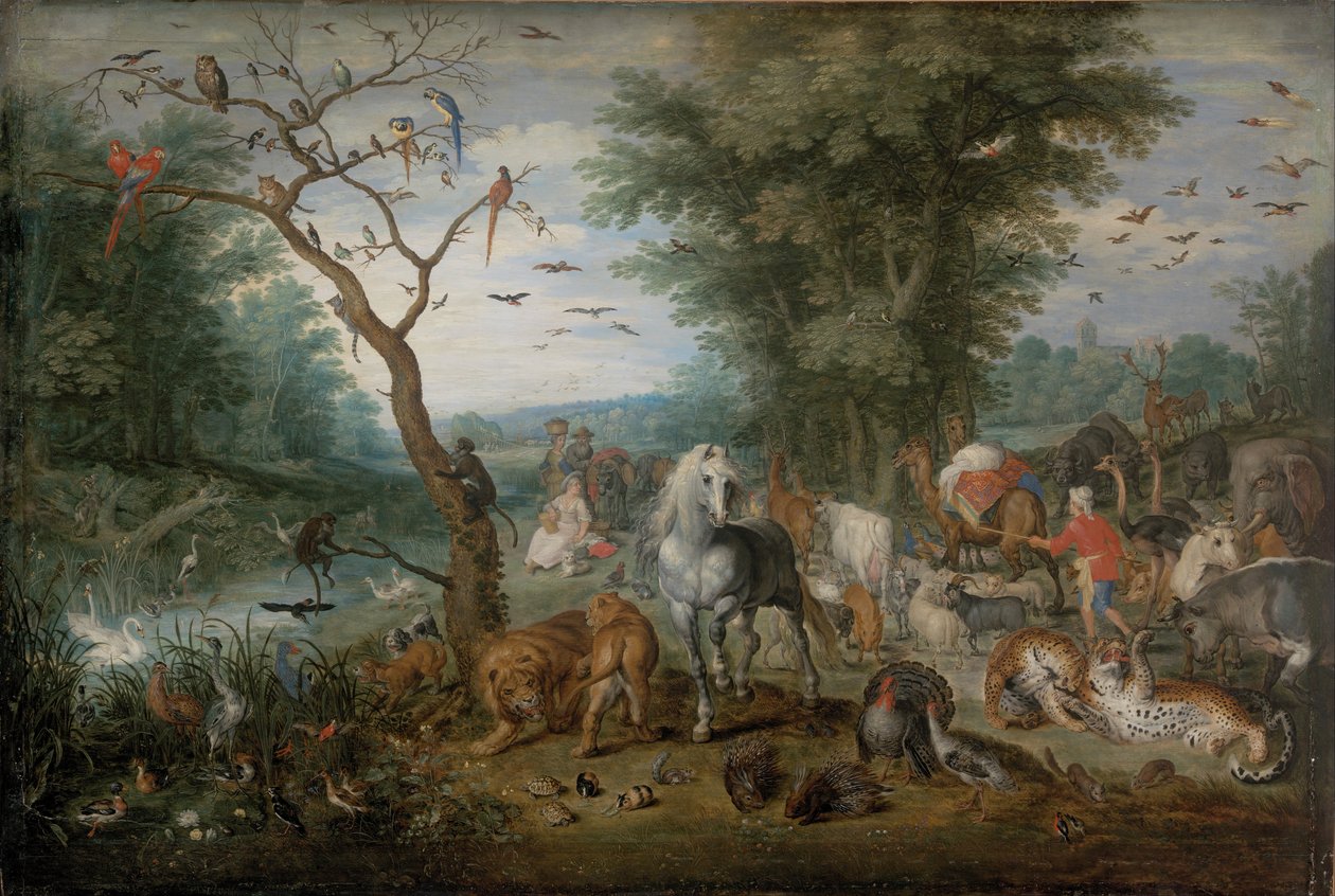 Paratiisimaisema eläinten kanssa tekijältä Jan Brueghel the Younger